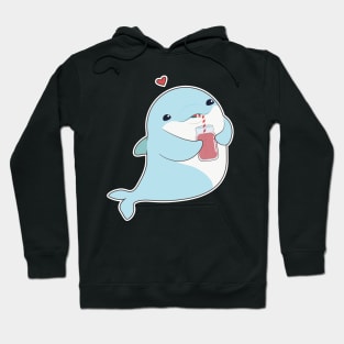 Dolphin with Drink & Heart Hoodie